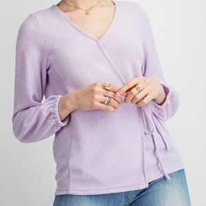 🆕 NWT Solid Wrap Tie Front Long Sleeve Knit